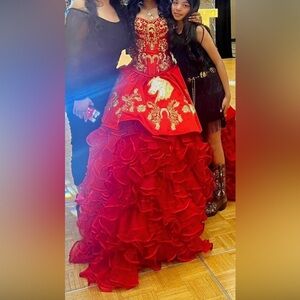Red Quinceañera Gown